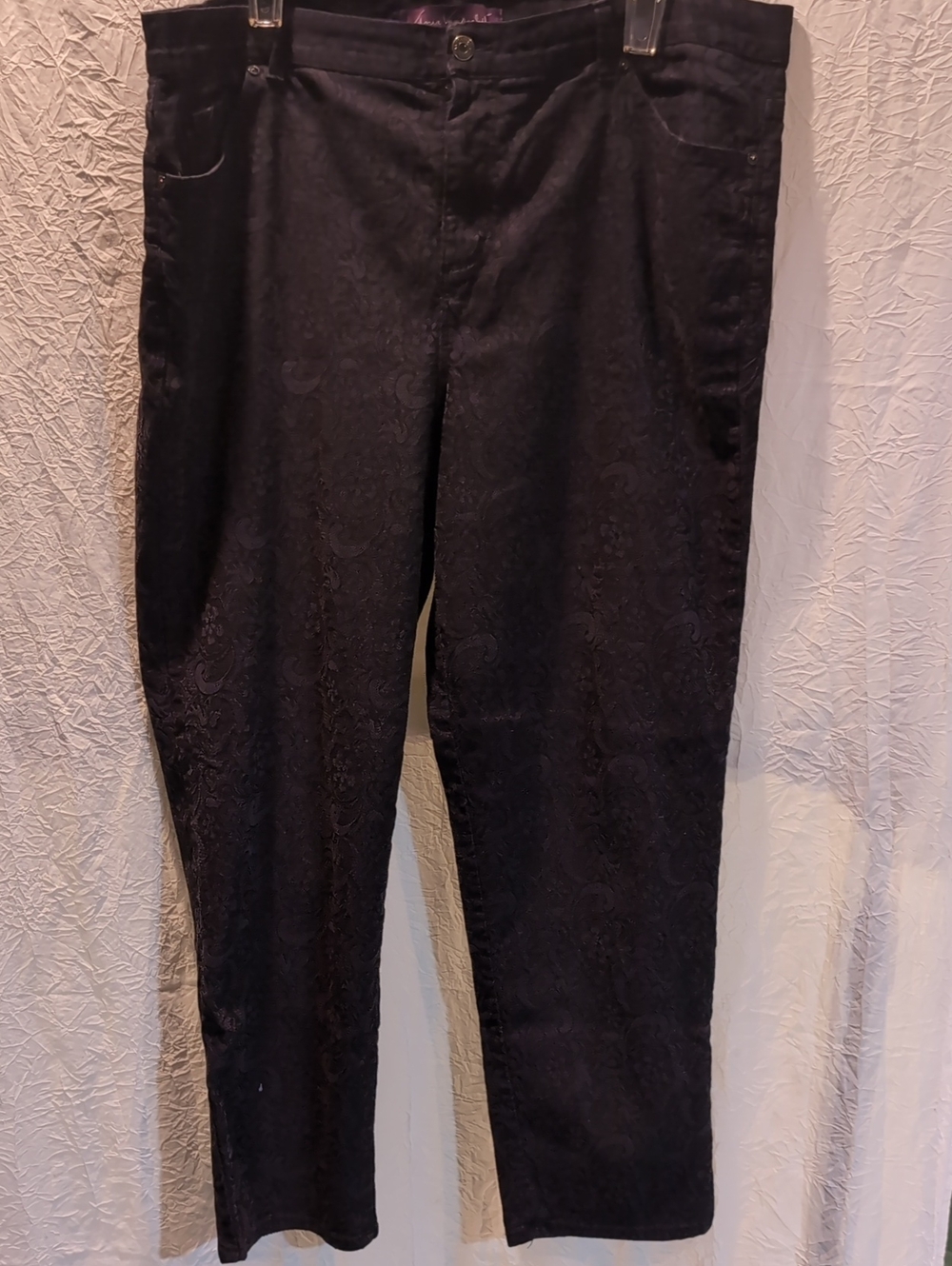 Women's Gloria Vanderbilt Black Paisley Jeans Dress Pants
